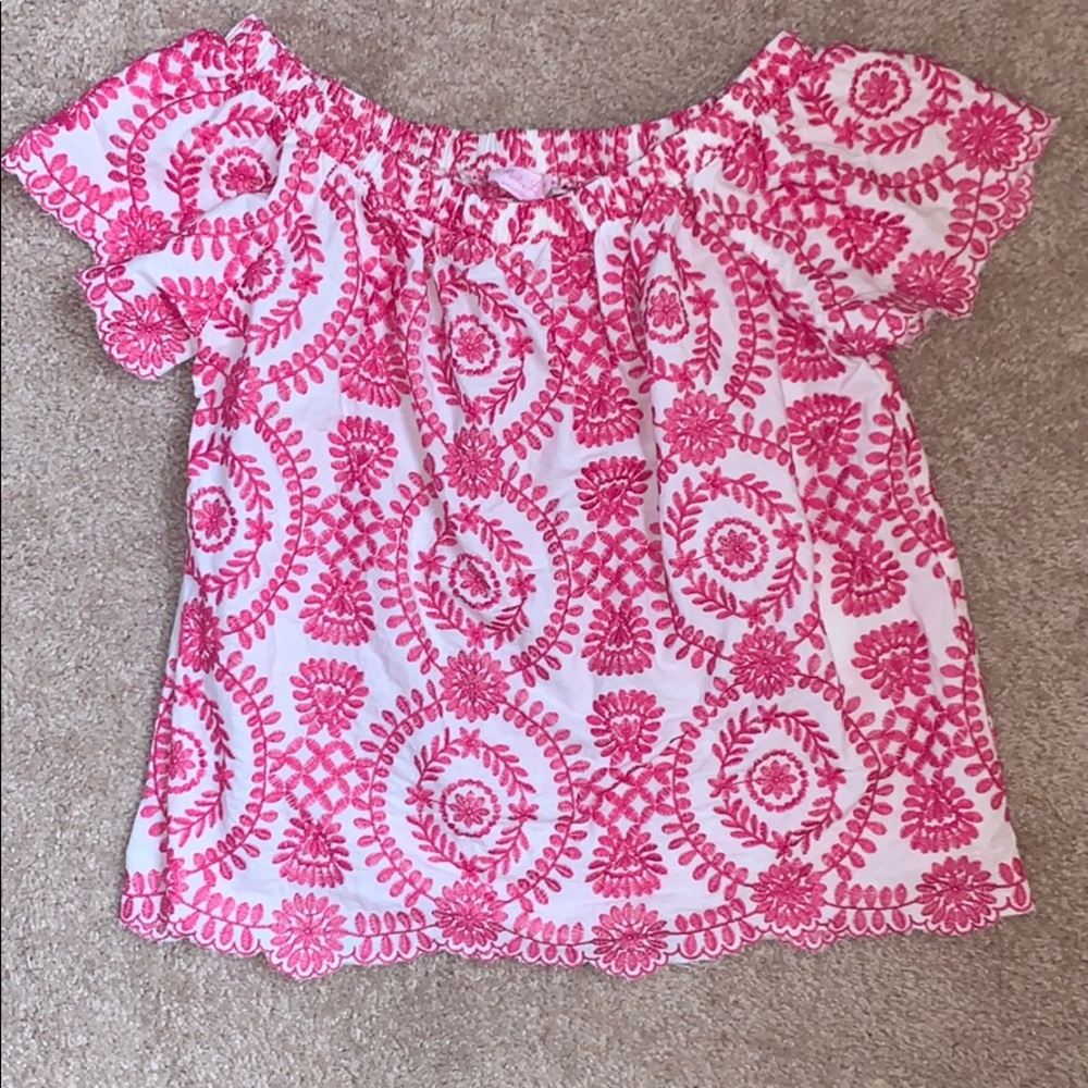 Never worn!! Pink and white top
